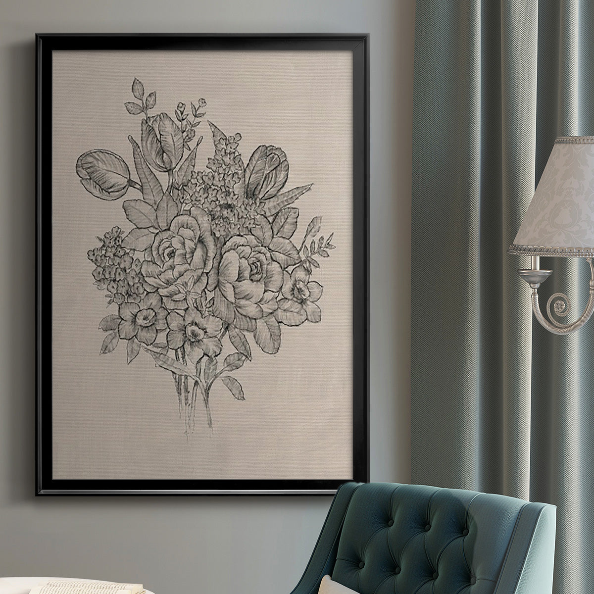 Floral Bouquet II - Modern Framed Canvas Print