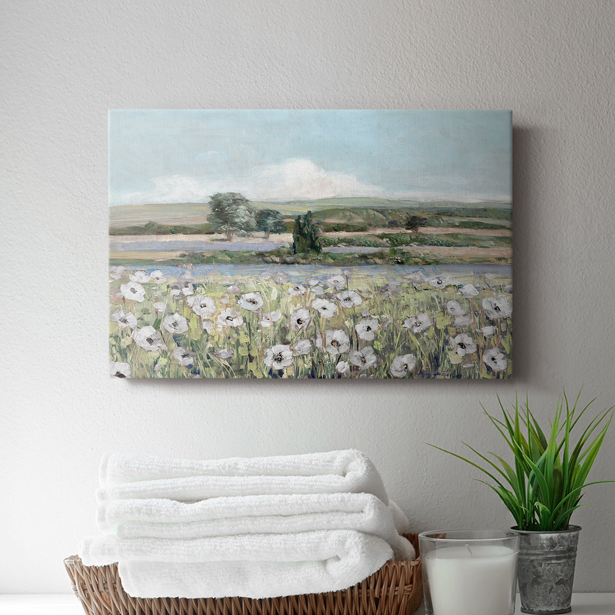 Vintage Poppy Valley - Canvas Art Print
