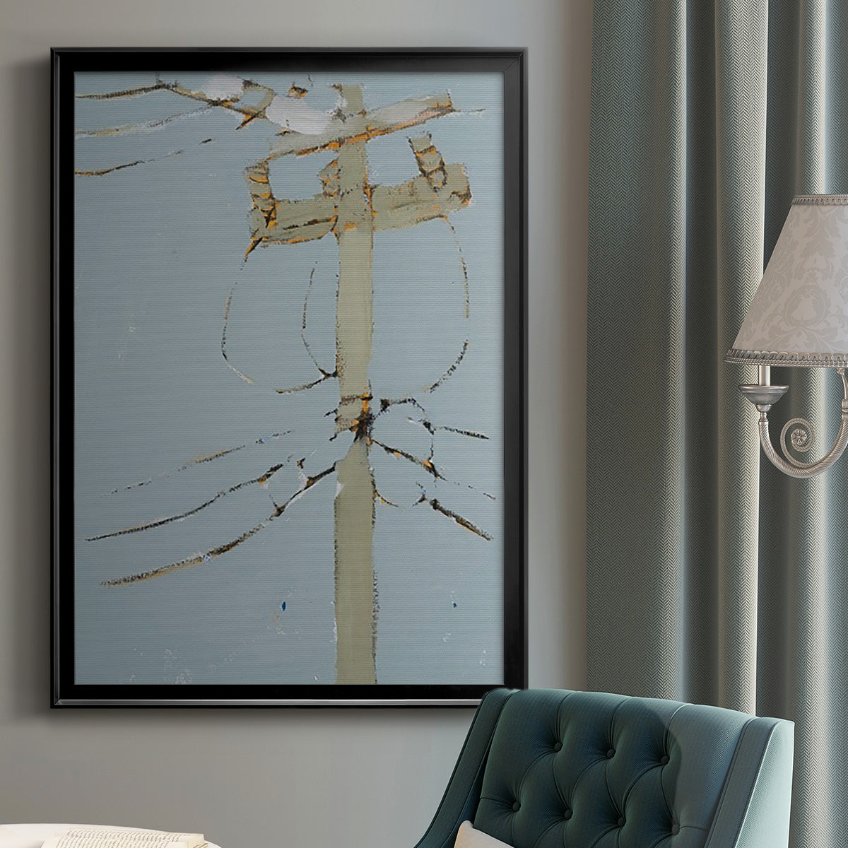 Wires V - Modern Framed Canvas Print