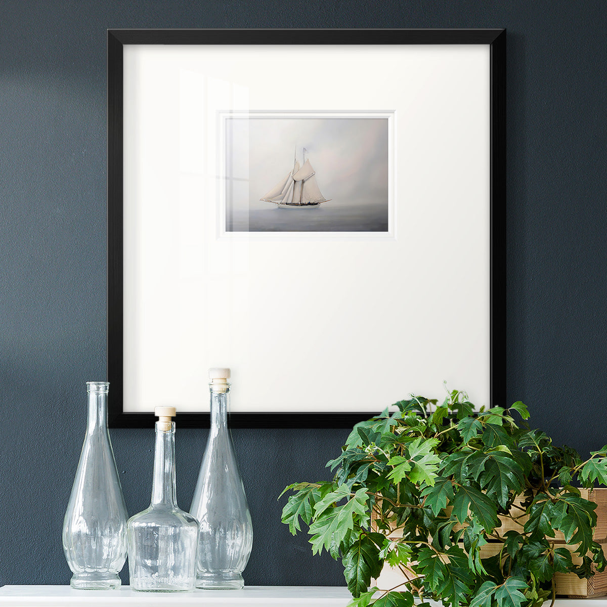 Foggy Sail III Premium Framed Print Double Matboard