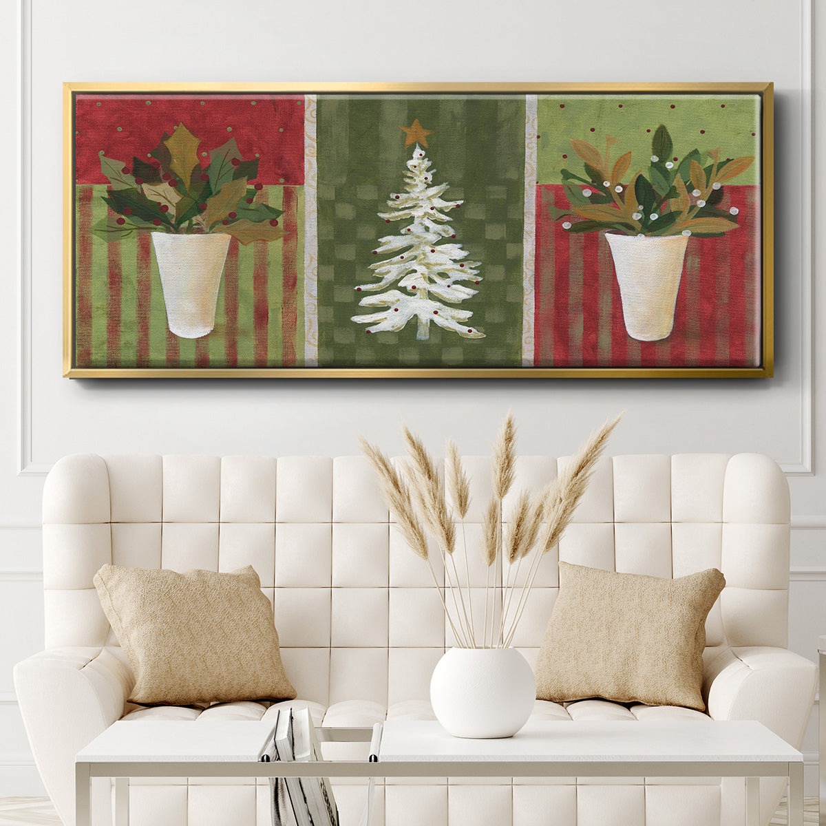 Holiday Greenery - Floater Framed Canvas Print