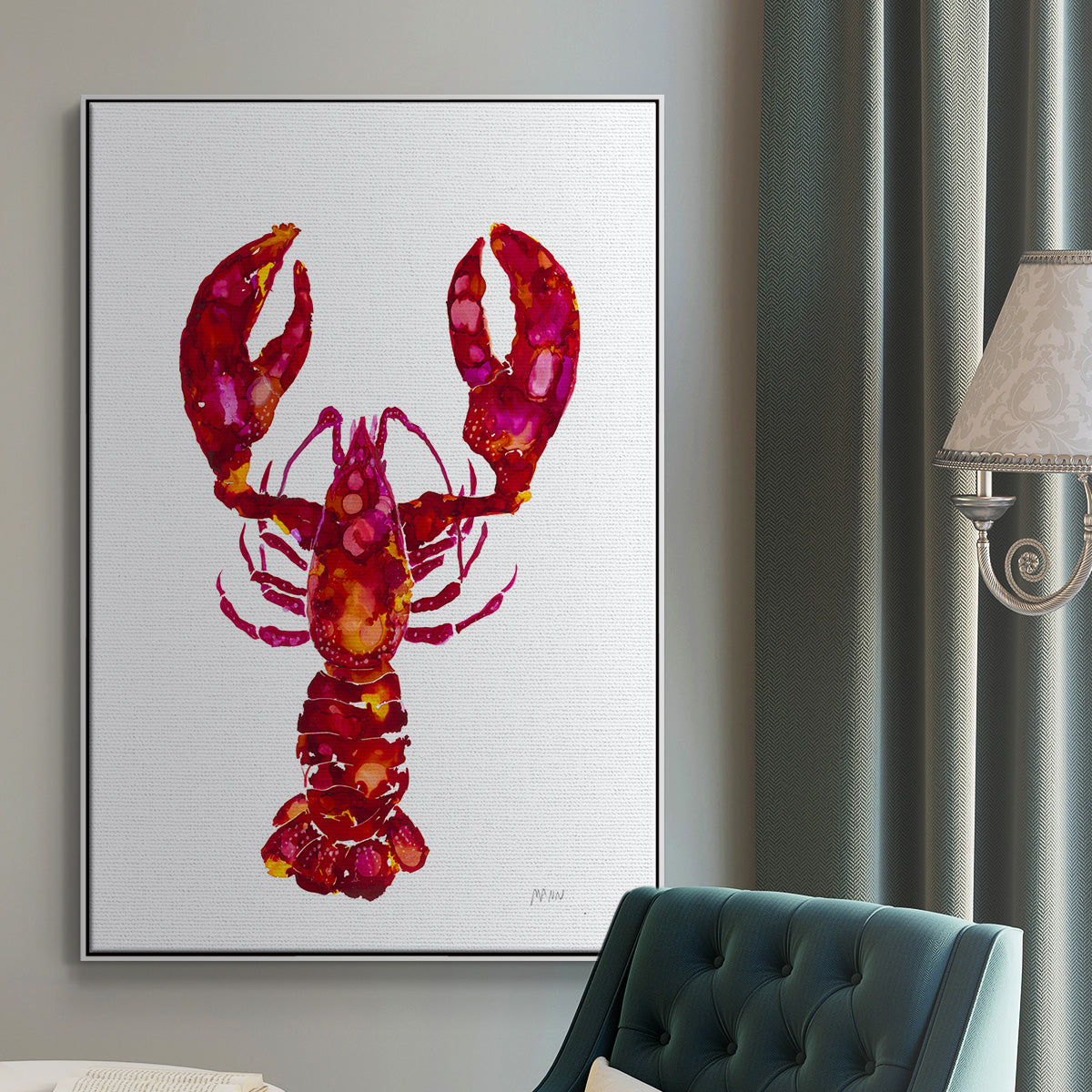 Lobster - Floater Framed Canvas Print
