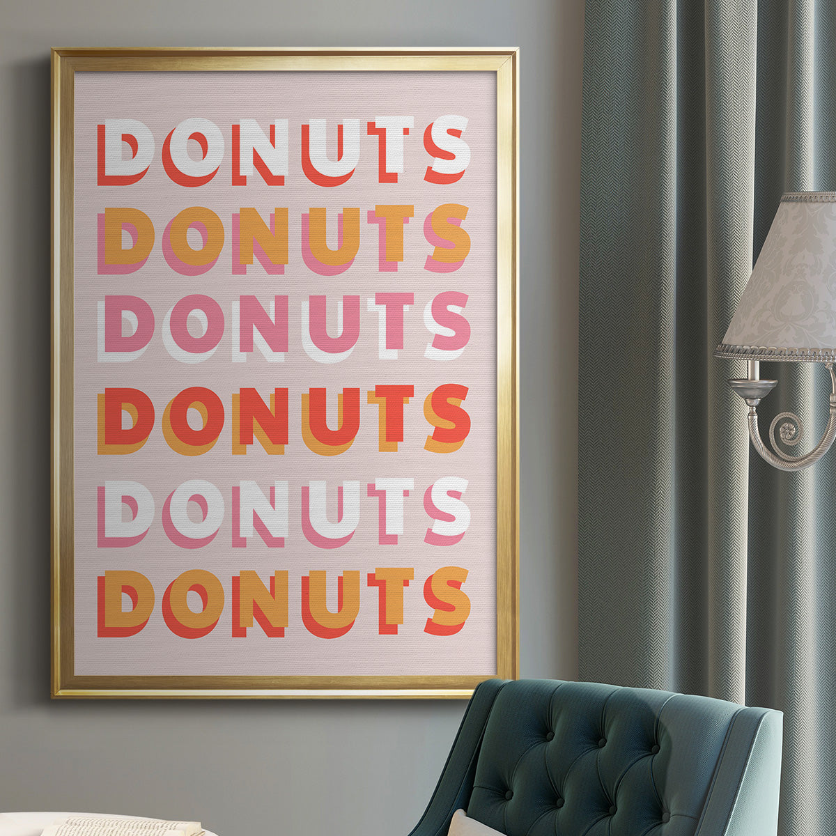 Donuts - Modern Framed Canvas Print