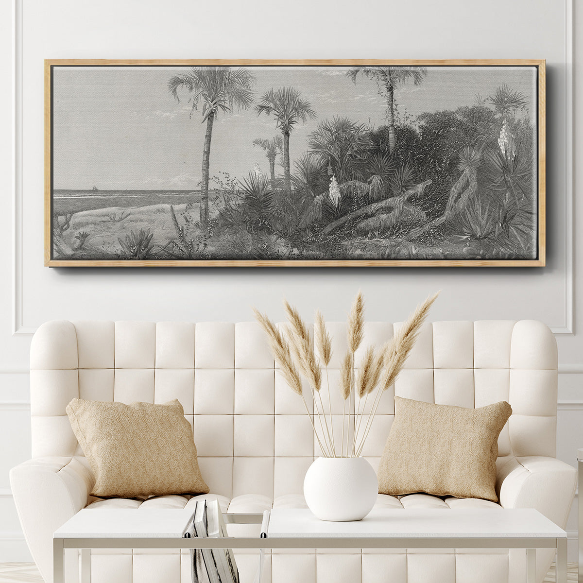 On the Coast of Florida - Floater Framed Canvas Print