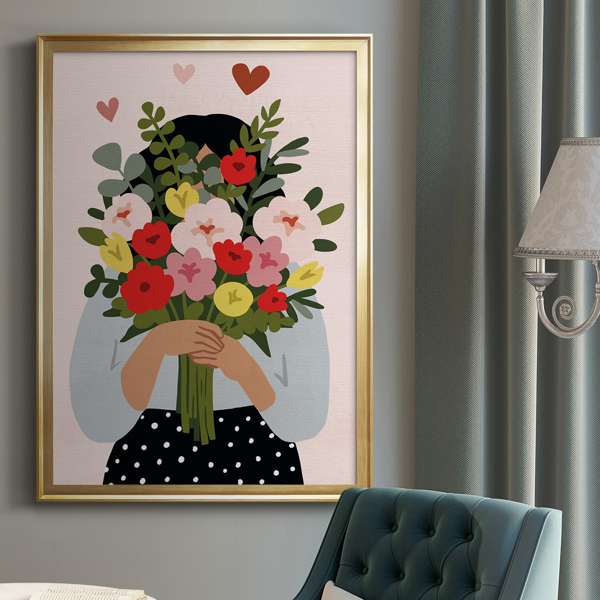 Darling Valentine Collection B - Modern Framed Canvas Print