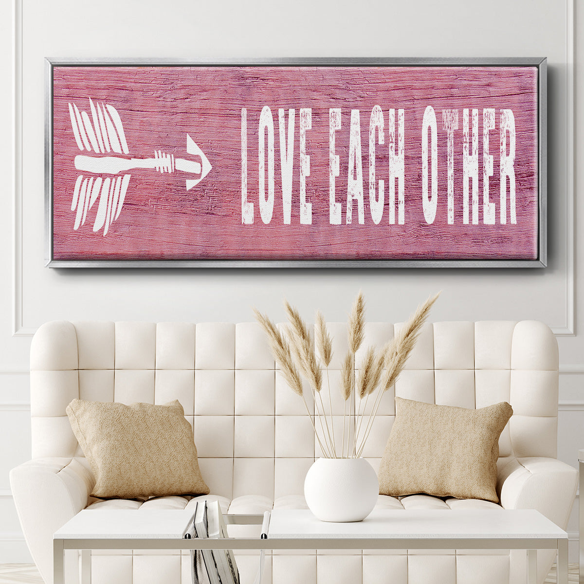 Love Each Other - Floater Framed Canvas Print