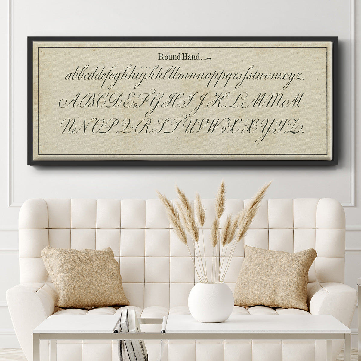 Manuscript Sampler IV - Floater Framed Canvas Print