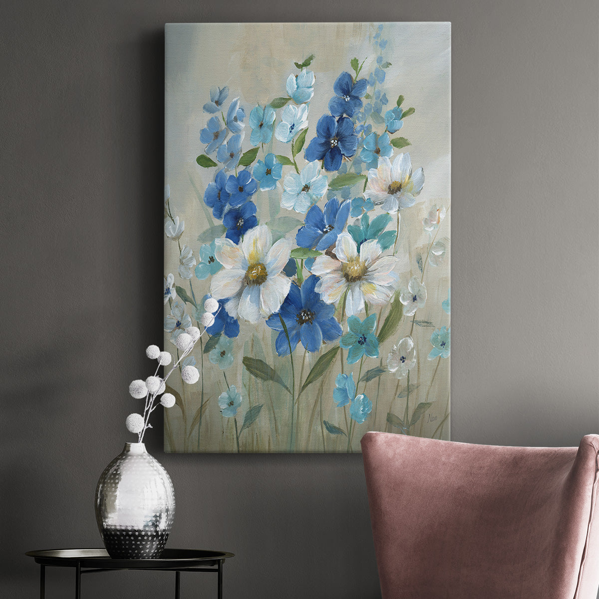 Blue Garden II Premium Gallery Wrapped Canvas - Ready to Hang