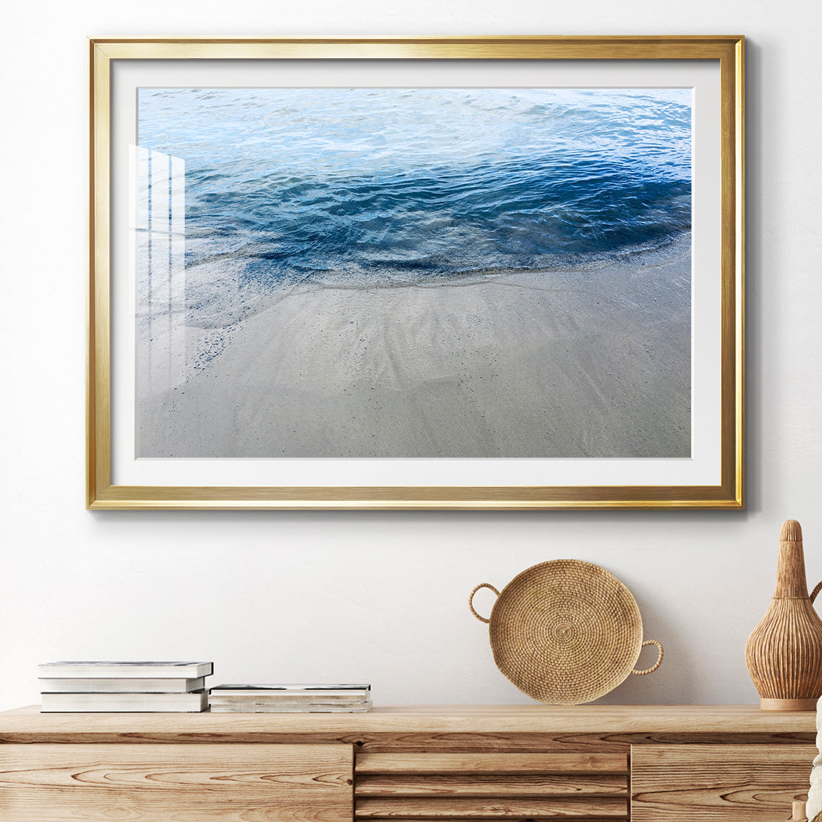 Aegean Blue Water - Modern Framed Art Print