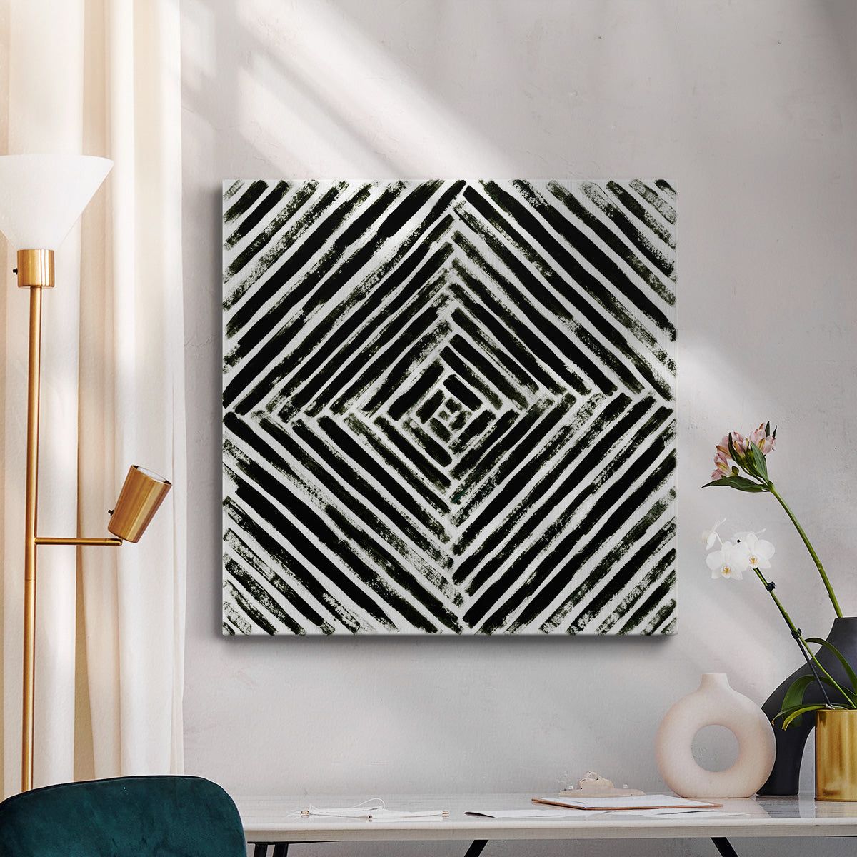 Concentric Ink IV - Canvas Art Print