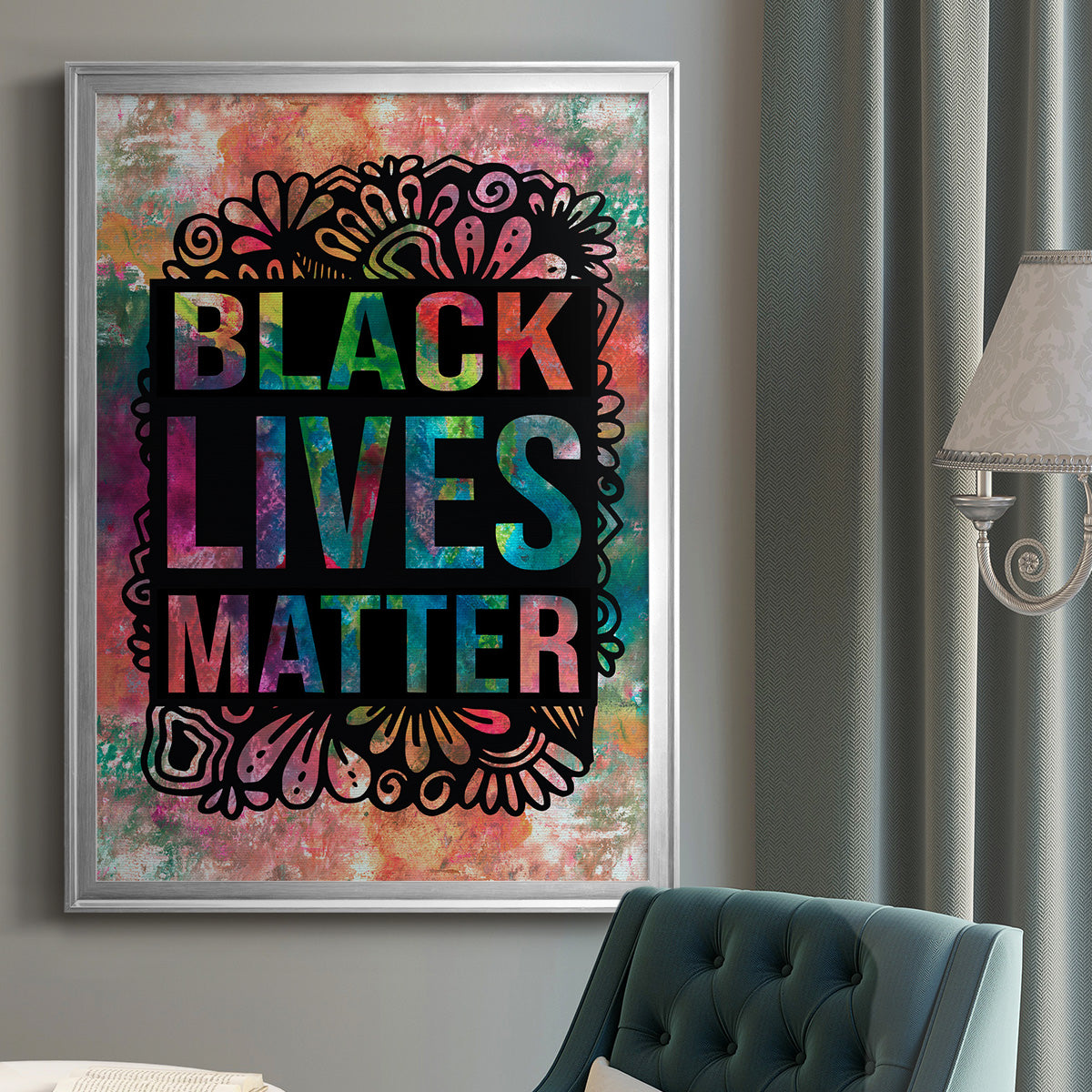 Graffiti Black Lives Matter - Modern Framed Canvas Print