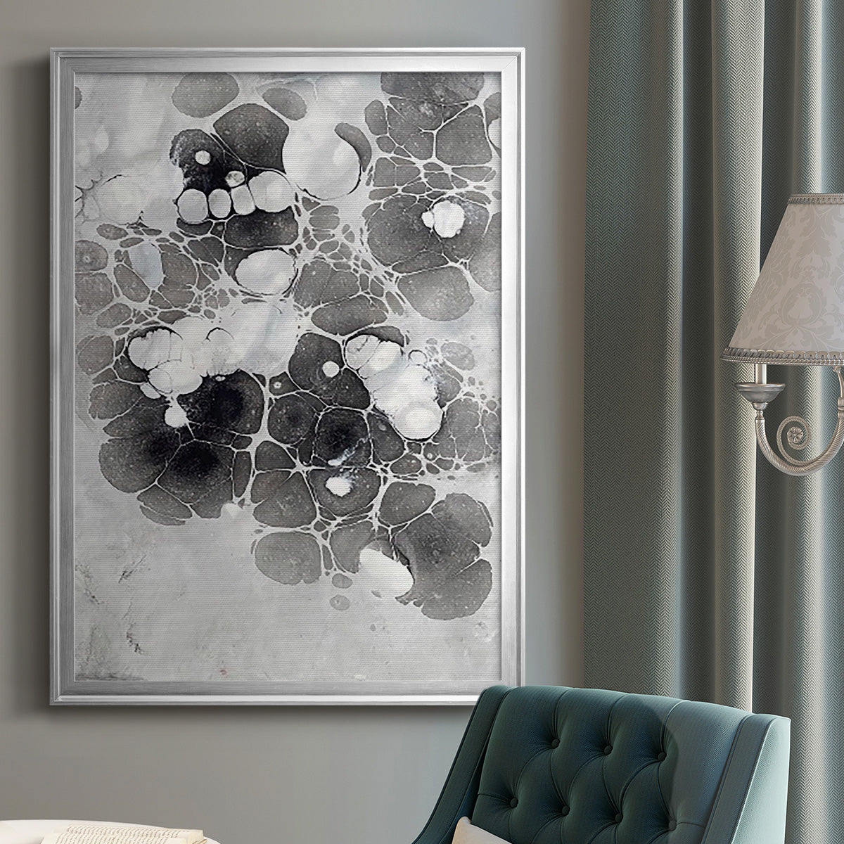 Marbling XIII - Modern Framed Canvas Print