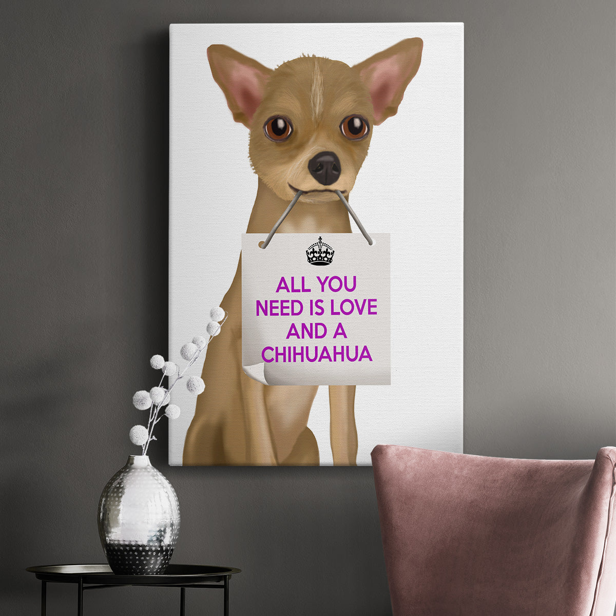 Love and Chihuahua Premium Gallery Wrapped Canvas - Ready to Hang