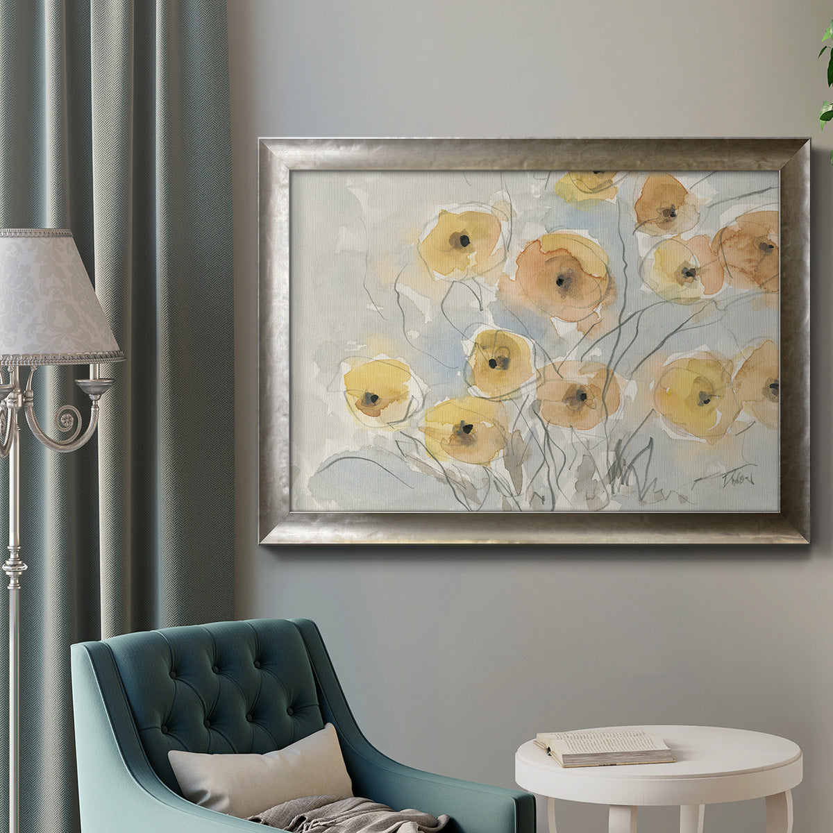 Sunset Poppies I Premium Framed Canvas- Ready to Hang