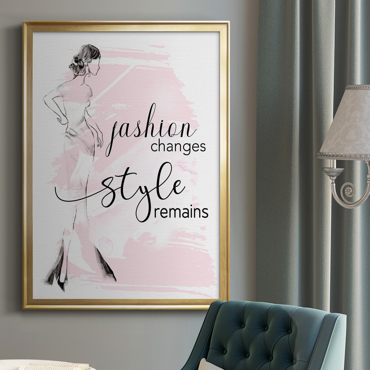 Fashion Changes Style Remains - Modern Framed Canvas Print