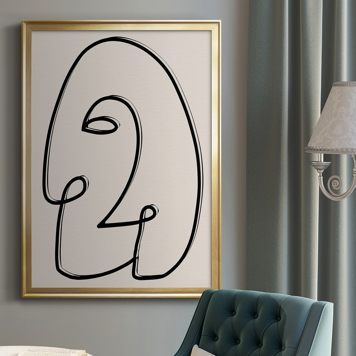 Face It II - Modern Framed Canvas Print