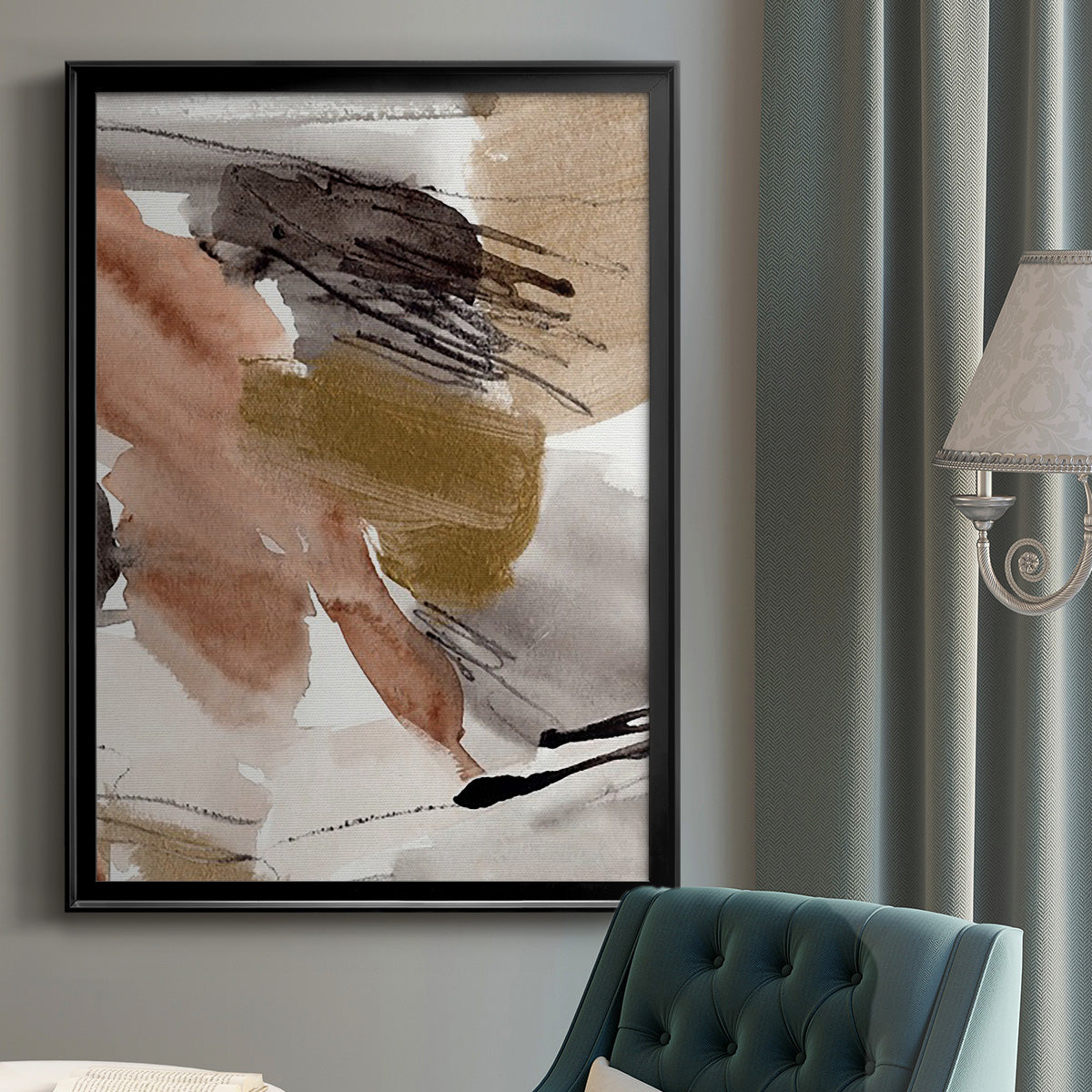 Antique Gold II - Modern Framed Canvas Print