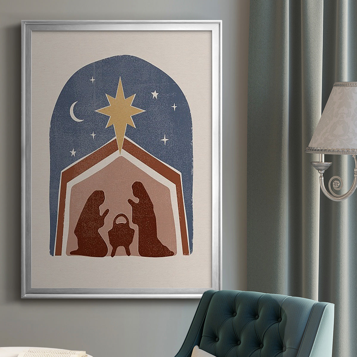 Boho Nativity I - Modern Framed Canvas Print