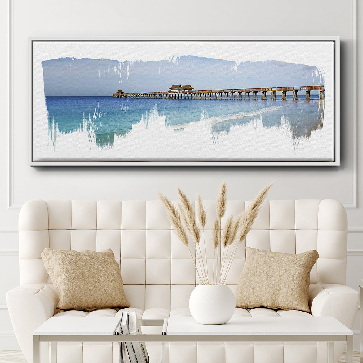 Virginia Beach Pier - Floater Framed Canvas Print
