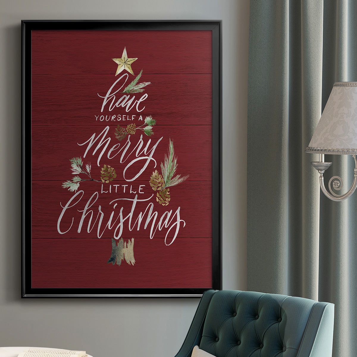 Merry Little Christmas - Modern Framed Canvas Print