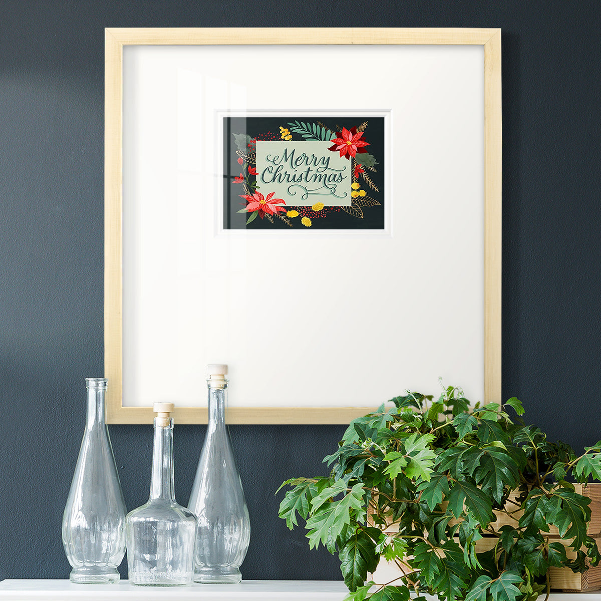 Bright Christmas Night  I Premium Framed Print Double Matboard