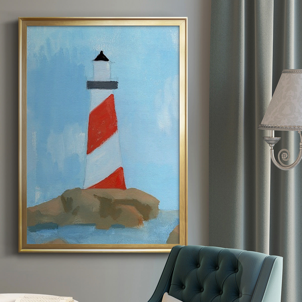 Lookout Point I - Modern Framed Canvas Print