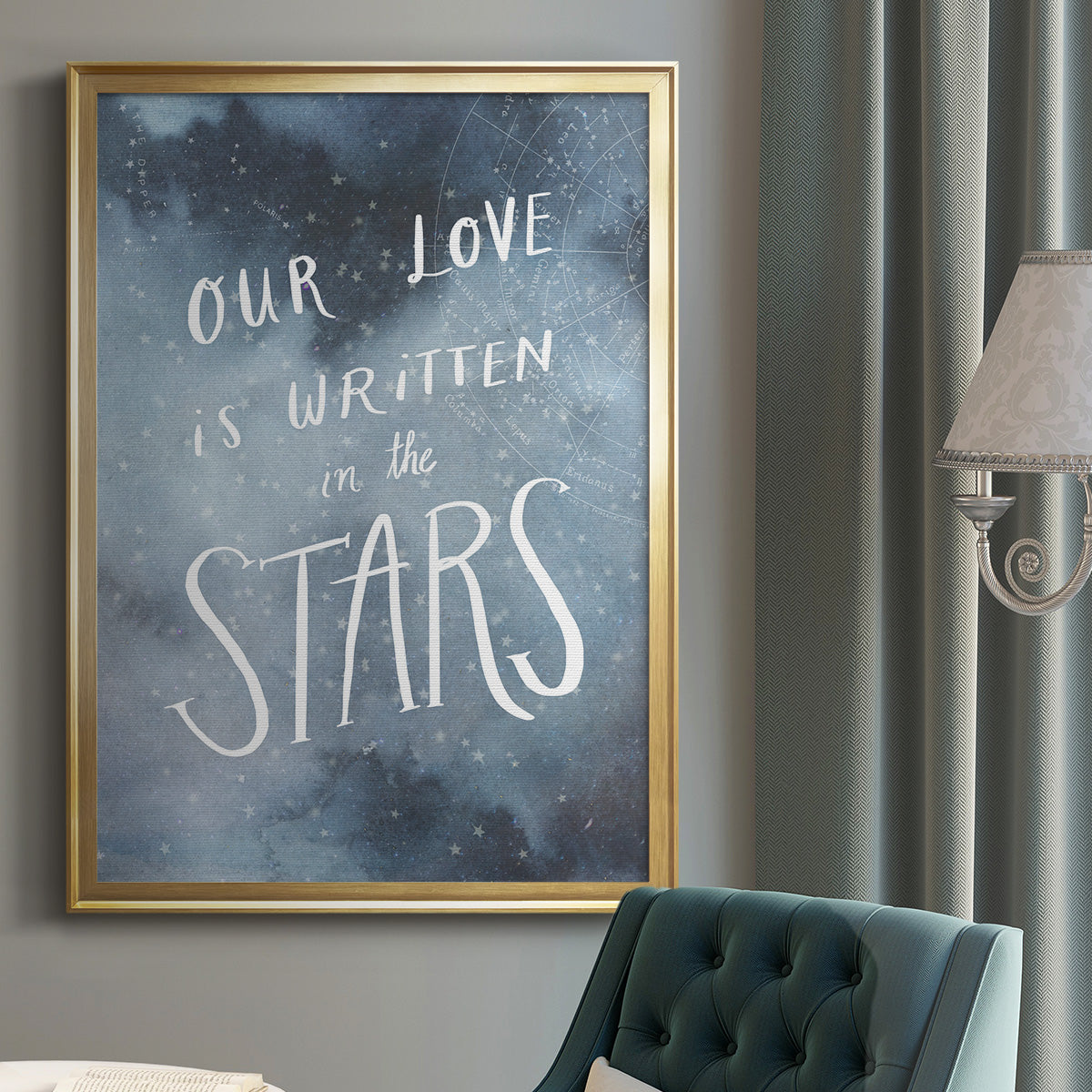 Celestial Love IV - Modern Framed Canvas Print
