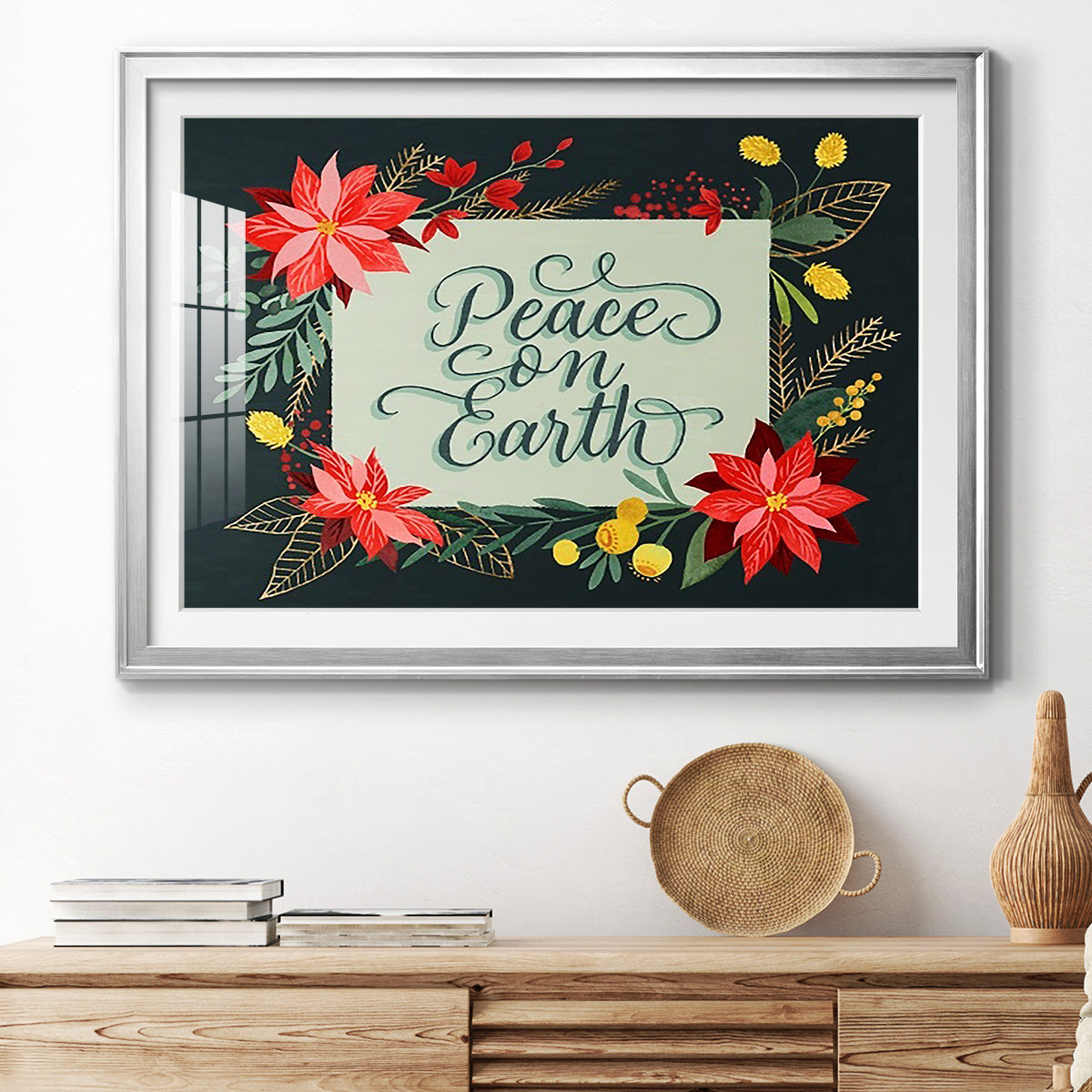 Bright Christmas Night  II - Modern Framed Art Print