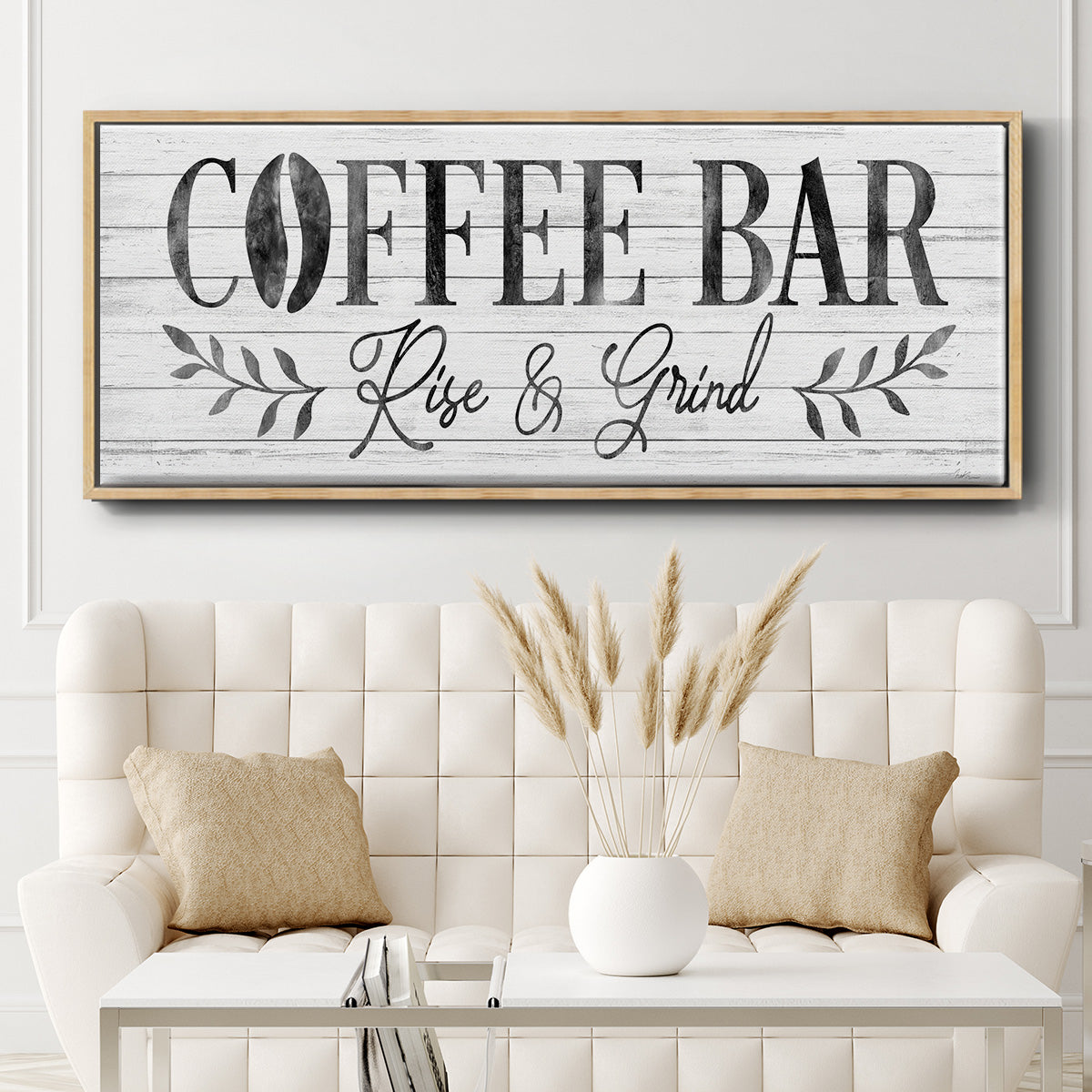 Coffee Bar - Floater Framed Canvas Print