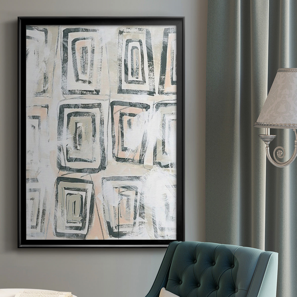 Sand Glyphs IV - Modern Framed Canvas Print