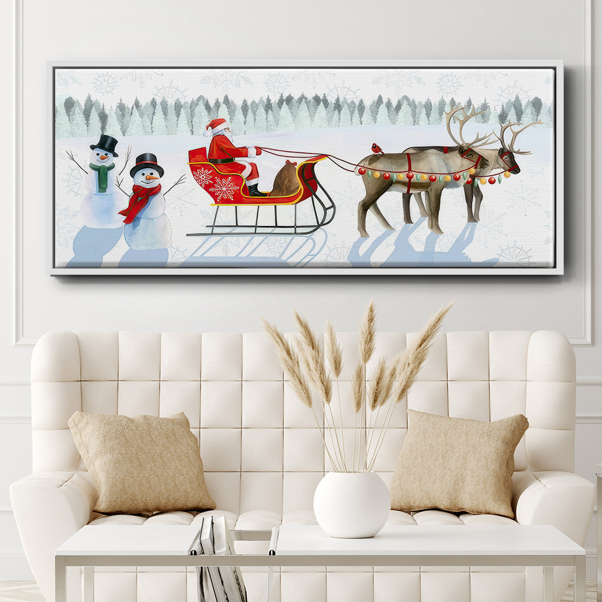 Santa's Snowmen Collection D - Floater Framed Canvas Print