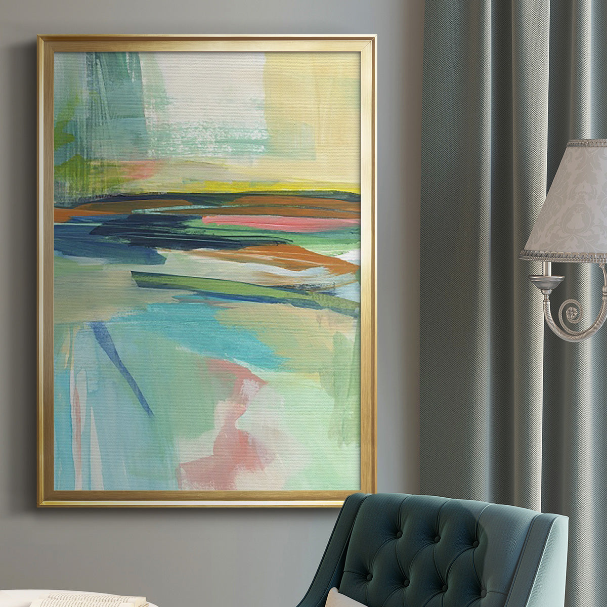 Radiant Horizon II - Modern Framed Canvas Print