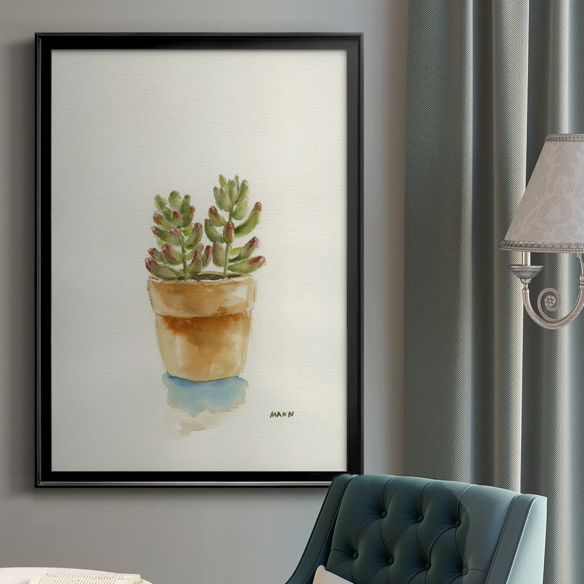 Succulent III - Modern Framed Canvas Print