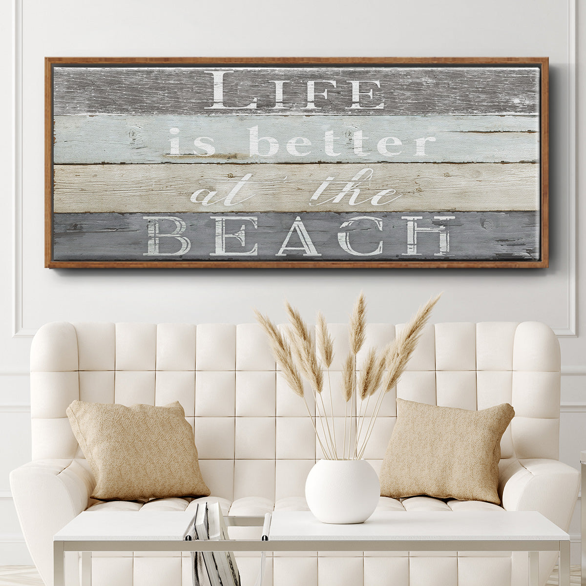 Life Better Beach - Floater Framed Canvas Print