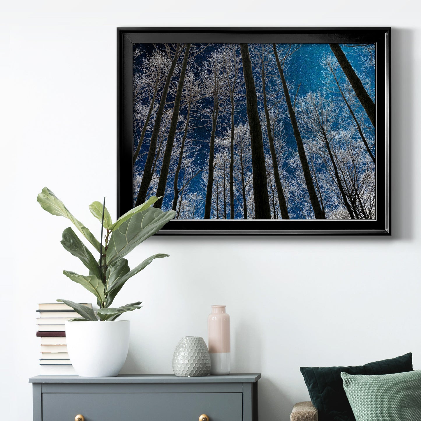 Night Silhouette Premium Classic Framed Canvas - Ready to Hang