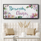 Bienvenidos Amigos - Floater Framed Canvas Print
