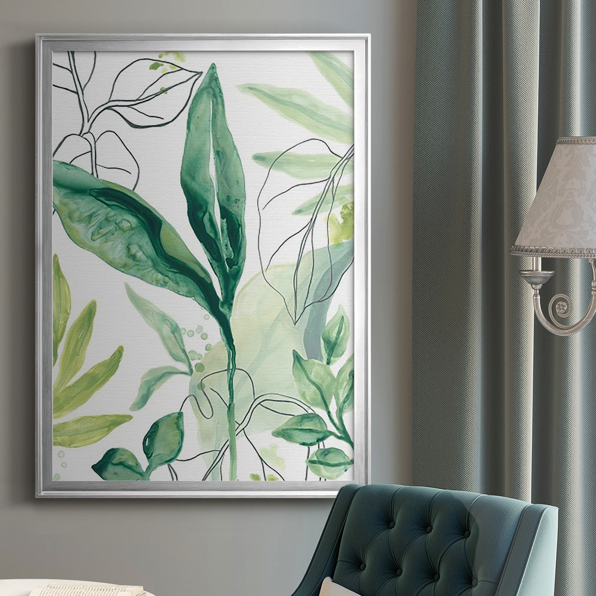 Tropical Palm Chorus IV - Modern Framed Canvas Print