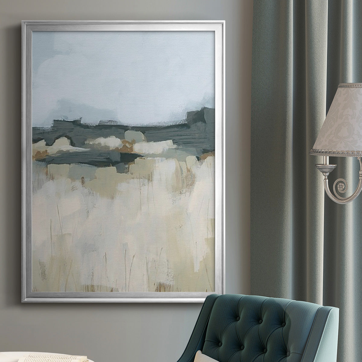 Brushstroke Badlands I - Modern Framed Canvas Print