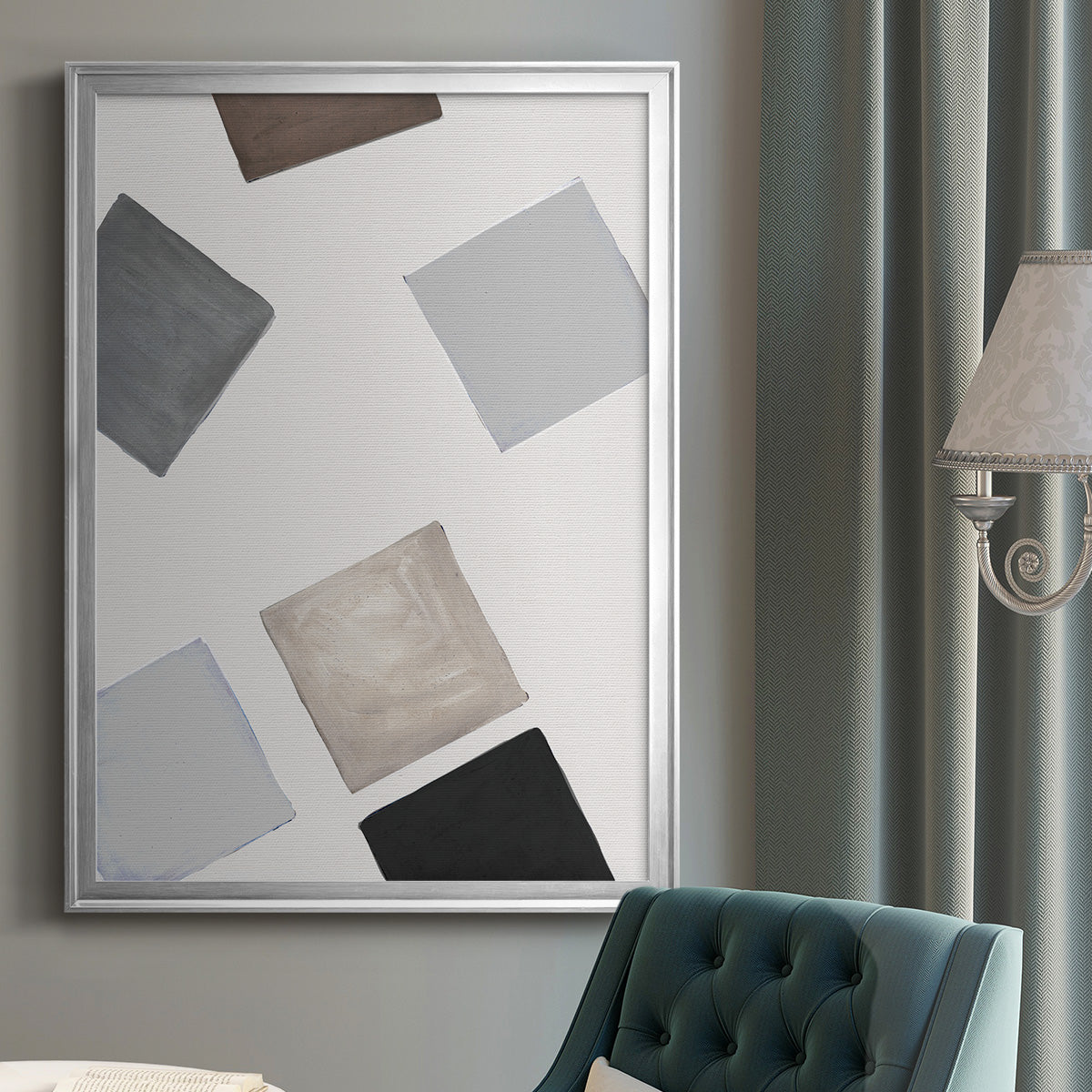 Block Encounter Revisit II - Modern Framed Canvas Print