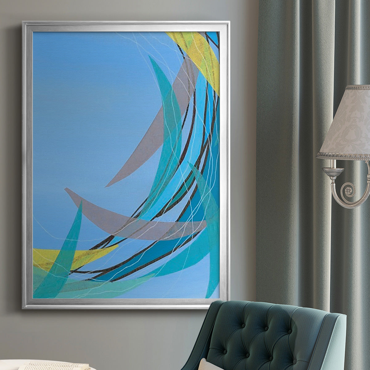 Circulating Flow II - Modern Framed Canvas Print