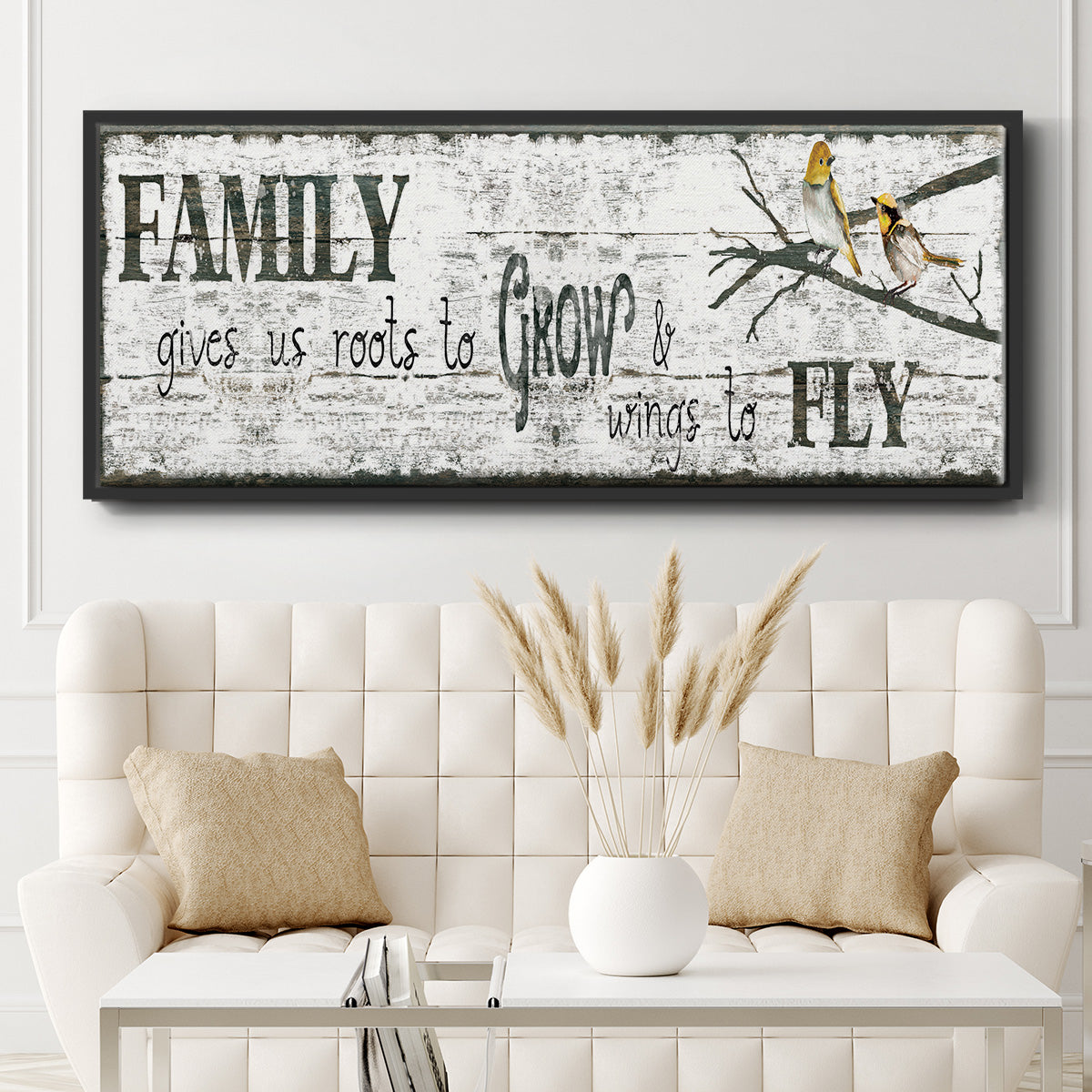 Family Gives Us - Floater Framed Canvas Print