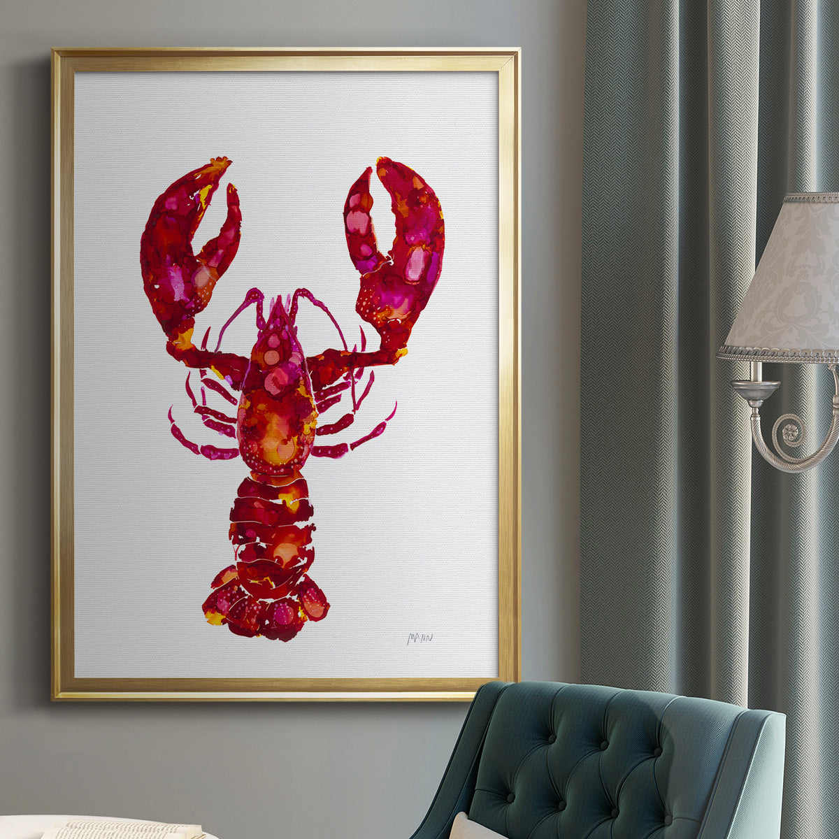 Lobster - Modern Framed Canvas Print