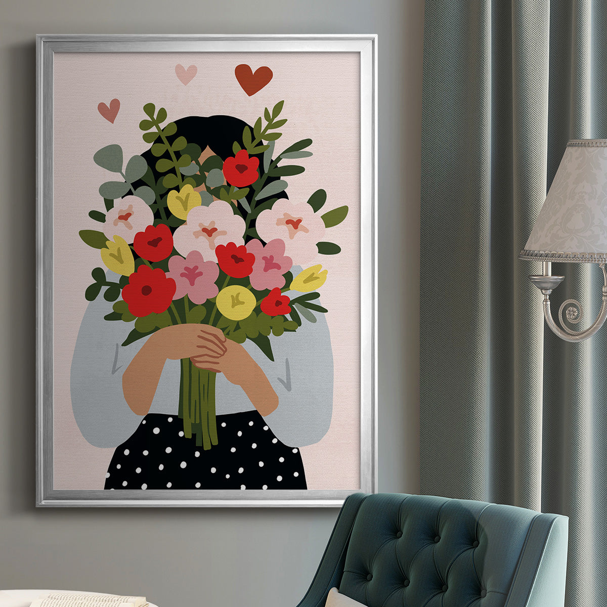 Darling Valentine Collection B - Modern Framed Canvas Print