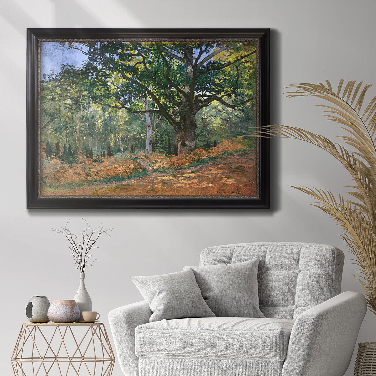 The Bodmer Oak, Fontainebleau Forest - Ornate Framed Canvas Print