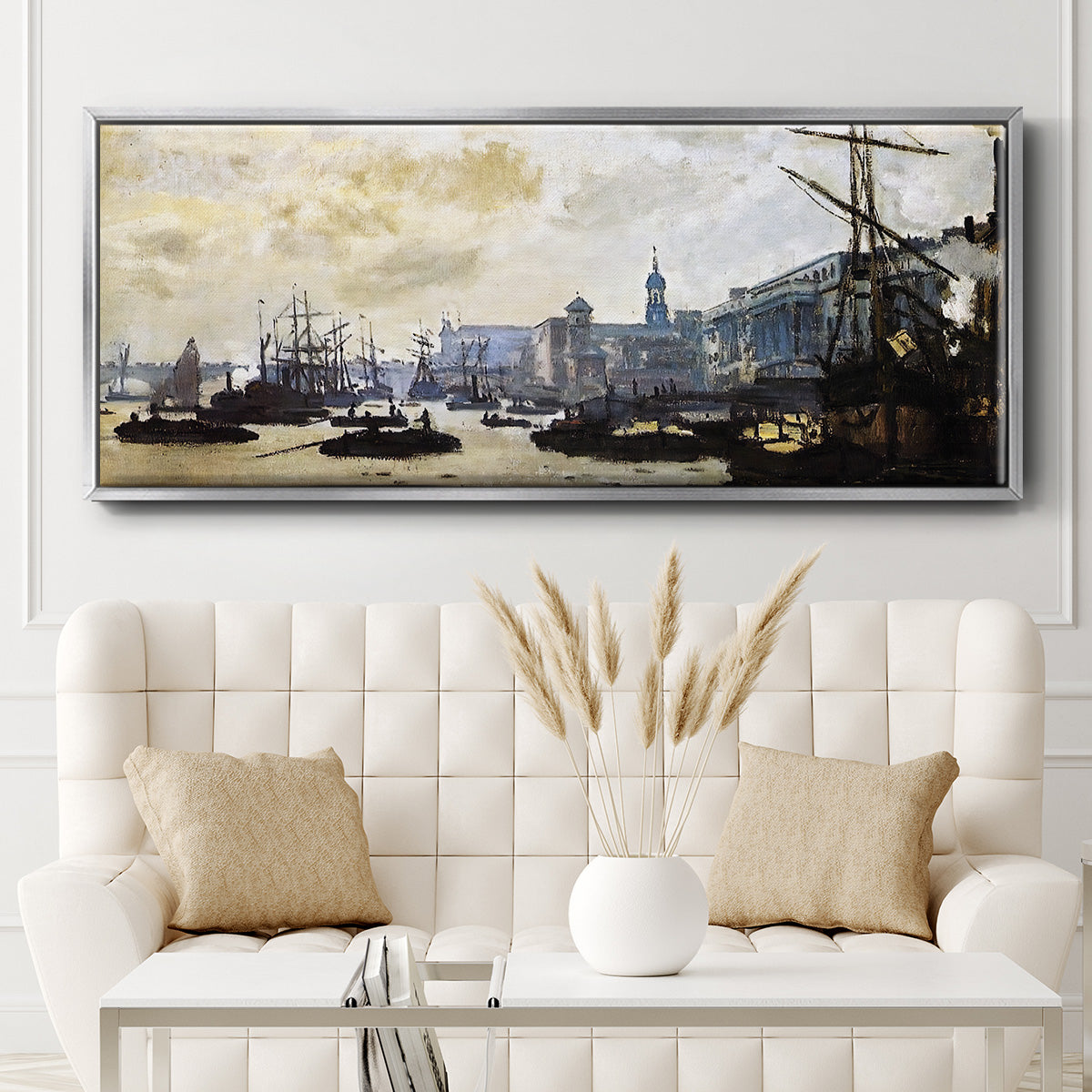 The Port of London, 1871 - Floater Framed Canvas Print