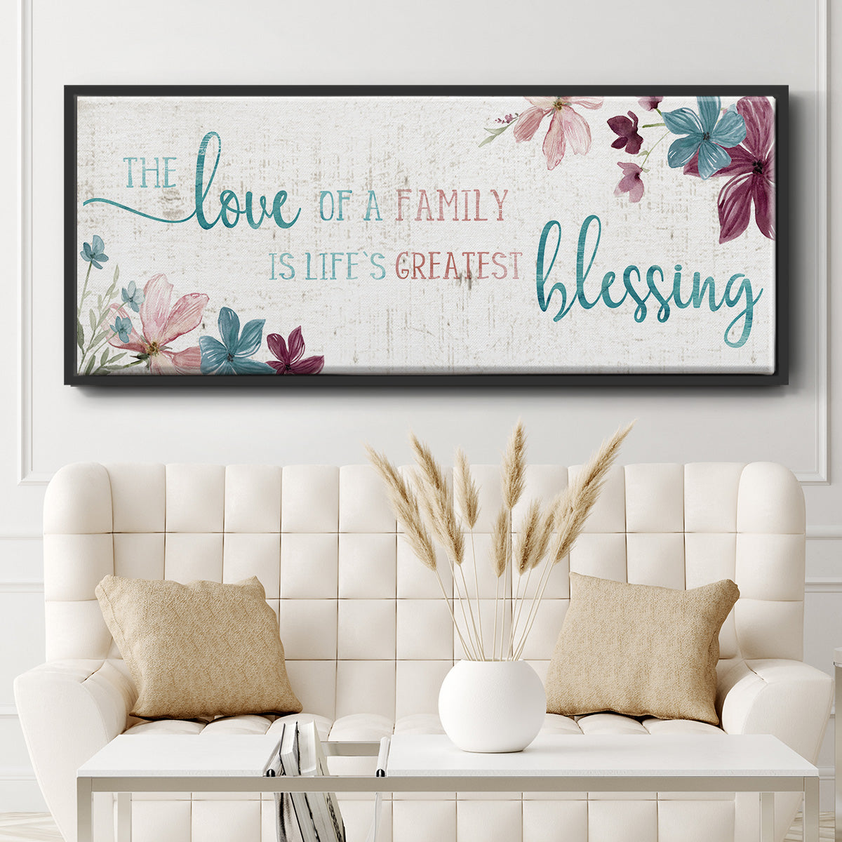 Family Blessing - Floater Framed Canvas Print