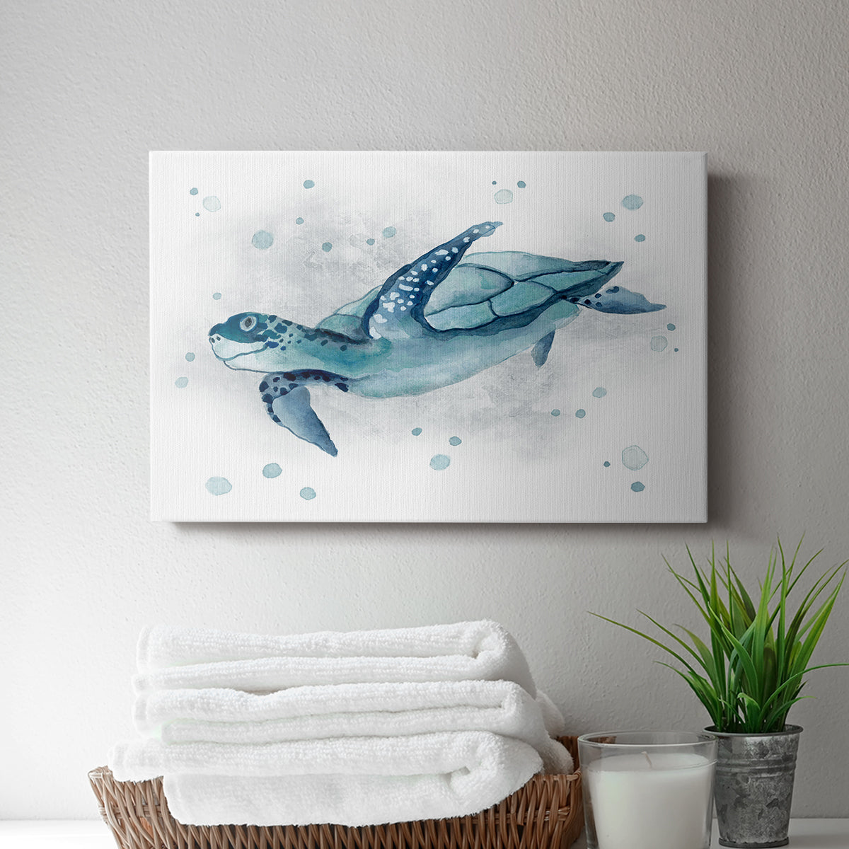 Blue Turtle II - Canvas Art Print