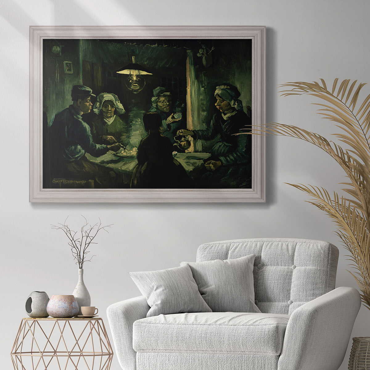 Second Study for the Potato Eaters - Ornate Framed Canvas Print