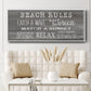 Beach Rules - Floater Framed Canvas Print