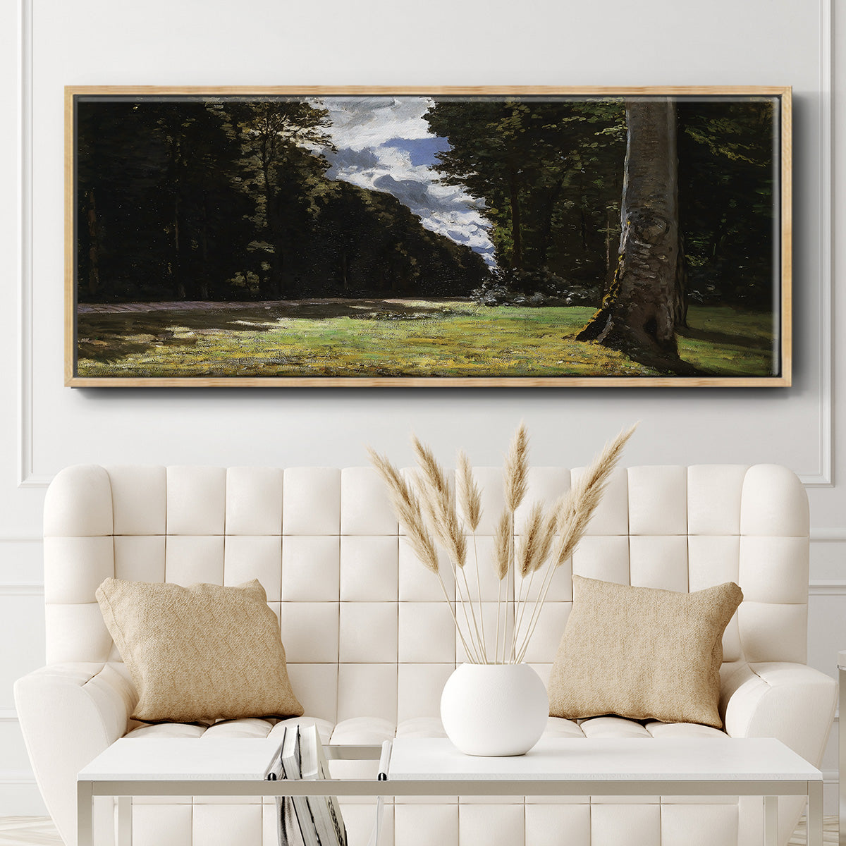 The Road of Chailly in the Fontainbleau Forest, 1865 - Floater Framed Canvas Print